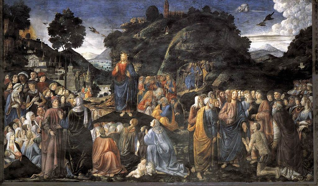 The Sermon on the Mount (ca. 1481-2), by Cosimo Roselli (From Wikimedia Commons)