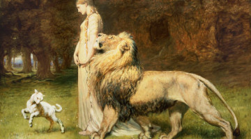 Una and the Lion, from Edmund Spenser's The Faerie Queene (Briton Rivière)