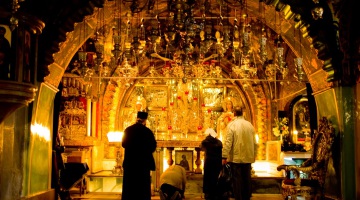 The Altar at Calvary in the Church of the Holy Sepulchre
(From Wikimedia Commons)