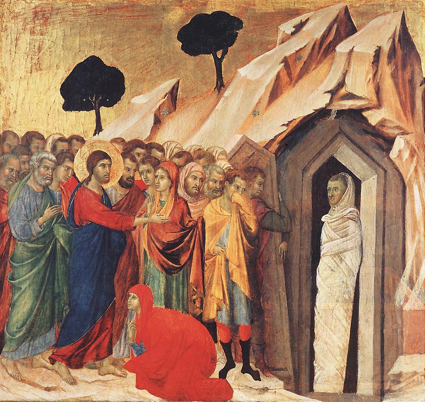 The Raising of Lazarus, by Duccio (ca. 1308-11)
