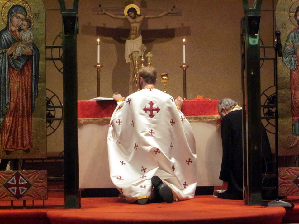 Fr. Matthew Baker at his first Divine Liturgy as a priest