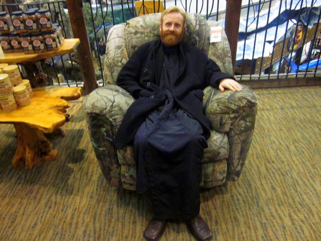 Fr. Matthew was at home not just in the church and the academy, but even at the Bass Pro Shop