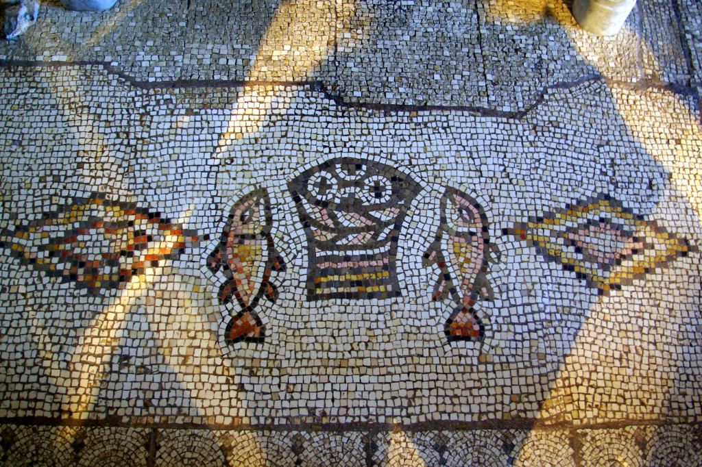 Church Floor in Tabgha, next to the Sea of Galilee (From Wikimedia Commons)