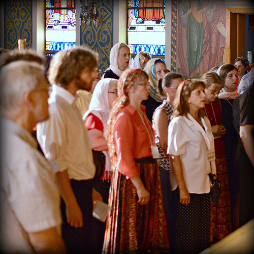 People singing at the choir festival at St. Tikhon