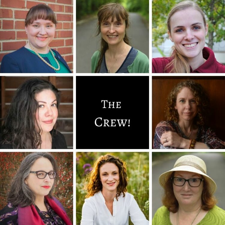 The 8 authors of Seven Holy Women and speakers at this event