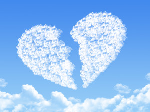 Cloud shaped as broken heart