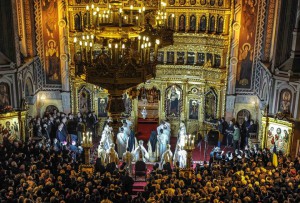 Liturgy at Metropolitan Cathedral in Timisoara, Romania