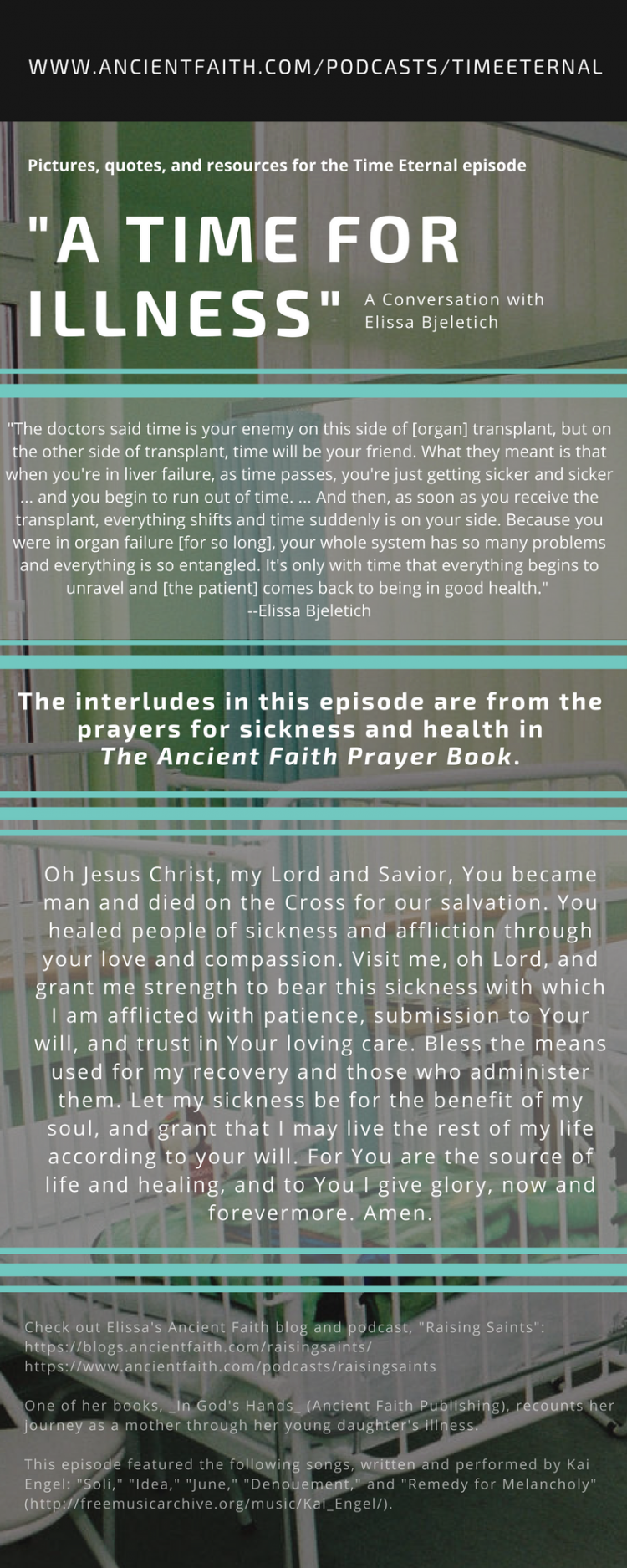 the way time seems to slow down when we or a loved one is sick This is a perfect episode for times of sickness and health–but especially sickness