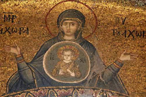 "Container of the Uncontainable" icon of the Theotokos found at Chora Church, Constantinople