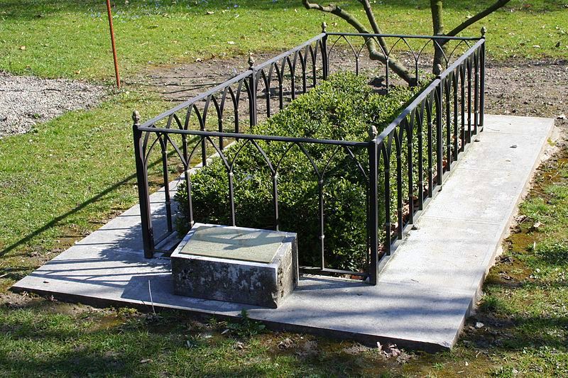 The traditional site of the grave of John Calvin. His exact burial site is unknown.
